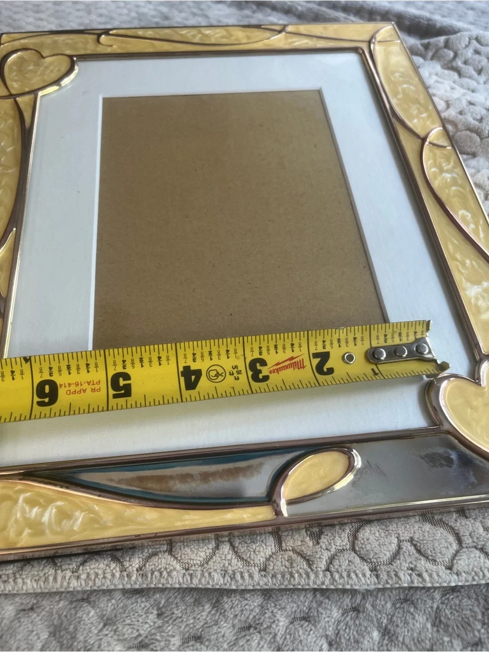 Yellow Heart Accent Picture 12”x10” Frame -  for 7”x5” Photo Display